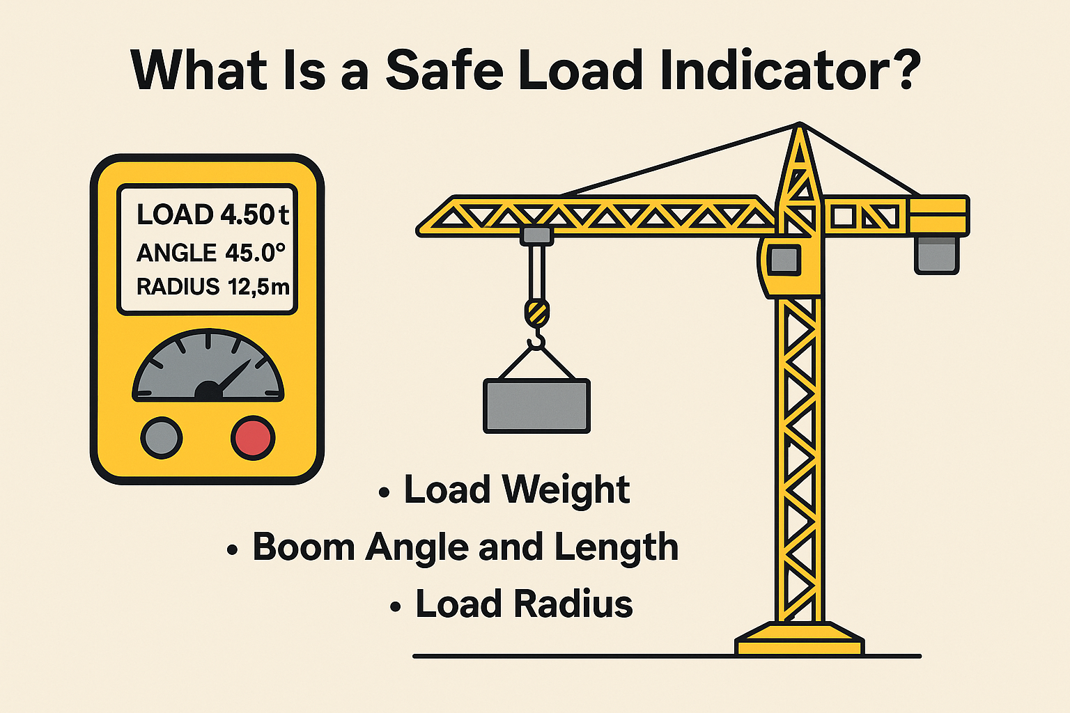Buy Safe Load Indicator (SLI) for tower cranes from Cangraft Equipment Pvt. Ltd., available in Mumbai, Delhi, Bengaluru, Chennai, Hyderabad & more cities.